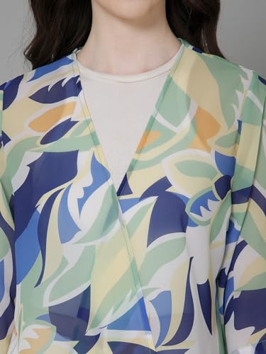 Image of PURYS Floral Print Shrug for Women | Lightweight Georgette Kimono| Versatile Casual Shrug for Layering and Summer Fashion