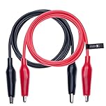 Crocodile Clips Electrical Insulated Wire Multimeter Test Leads Set Alligator Clip Clamps Double Ended Voltage Tester Cable (0.5 Meter/Red & Black)