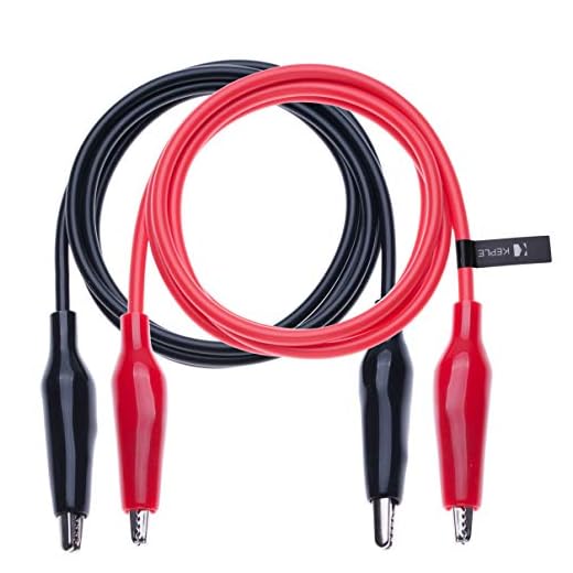 Cocodrilo Clips Eléctrico Aislado Cable Multímetro Conductores de Prueba Caimán Doble Punta Cable Probador de Voltaje (0.5 Metros/Rojo y Negro)
