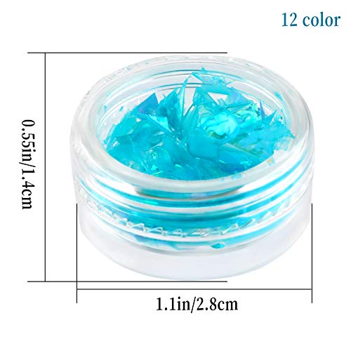 SAVITA 12 Farben Schillernde Glitzerflocken Holographische Nagelpailletten Chunky Glitter Unregelmäßiger Harz Epoxidfarbe Art Craft Festival Kosmetischer Körper Glitter