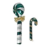 Beaupretty Ballon Aluminium Noël Candy Cane Vert Foncé Décoration Festive Adorable pour Fêtes et Photos Ballon Sucre Orge Accessoire pour Ambiance