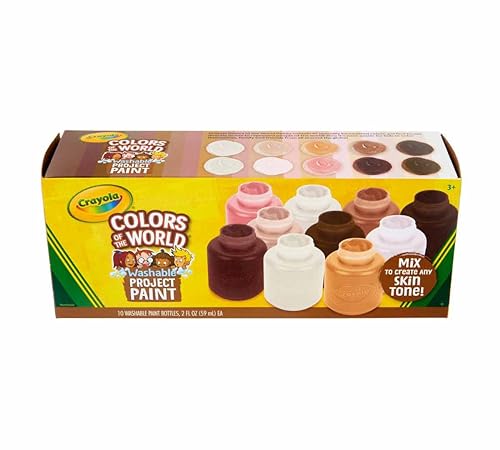 Crayola Colors of the World Washable Project Paint - Set of 10 colors 2 oz Bottles