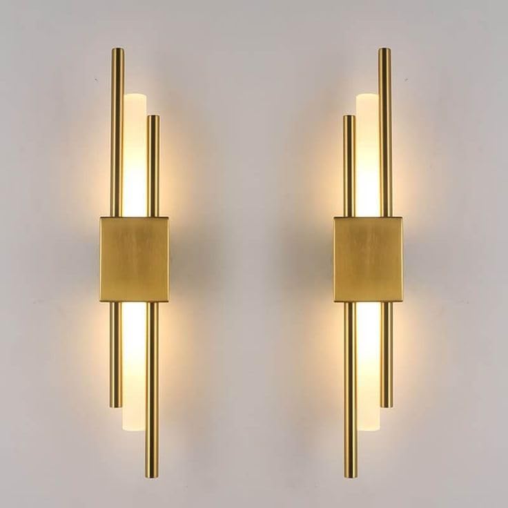 Image of Modern Gold LED Wall Sconce | Bamboo Design Wall Light | Decorative Indoor Wall Lamp for Living Room | Bedroom | Home Decor Lighting