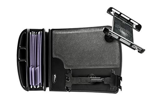 Image of AutoExec AE-GMCD-PI-TAB-PS-BT GripMaster Car Desk for Your Vehicle Workstation and Mobile Office, Black with 400 watt Power Inverter,Tablet Mount and Printer Stand | 400 Watt Power Inverter, Tablet Mount, Printer Stand, Vehicle Workstation and Mobile Office