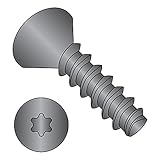 Small Parts 0608LTFB Steel Thread Rolling Screw for Plastic, Black Oxide Finish, 82 Degree Flat Head, Star Drive, #6-19 Thread Size, 1/2' Length (Pack of 100)