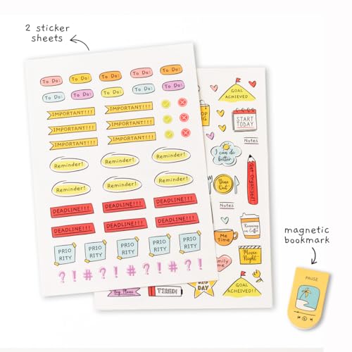 Image of All I Need is A Plan Undated 365 days Planner for Men & Women | 2026 Goal + Habit Tracker | Free Stickers & Magnetic Bookmark | Green