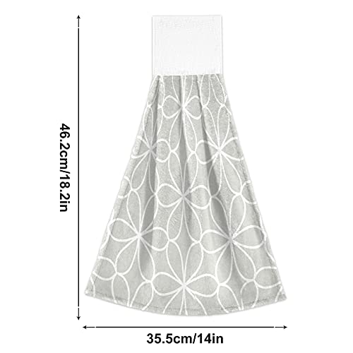 Boccsty Simple Gray Geometric Hanging Kitchen Towels 2 Pieces Dish Cloth Tie Towels Hand Towel Tea Bar Towels For Bathroom Farmhous Housewarming Tabletop Home Decor #TOP2
