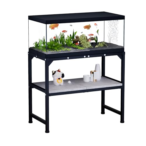 Azaeahom 10-20 Gallon Fish Tank Stand, Metal Aquarium Stand with Adjustable Non-Slip Foot and Wooden...