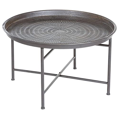 Atmosphera - Table d'appoint Grise - métal D65 cm