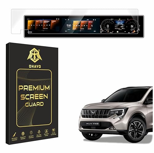 Image of OHAYO Military Strength Screen Protector for Mahindra XUV 7XO 2026 12.3 Inch Display | Not Tempered Screen Guard | 9H Hardness Scratch Resistant Protective Film | Bubble Free Ultra HD Clear | Edge-to-Edge Coverage with Installation Kit