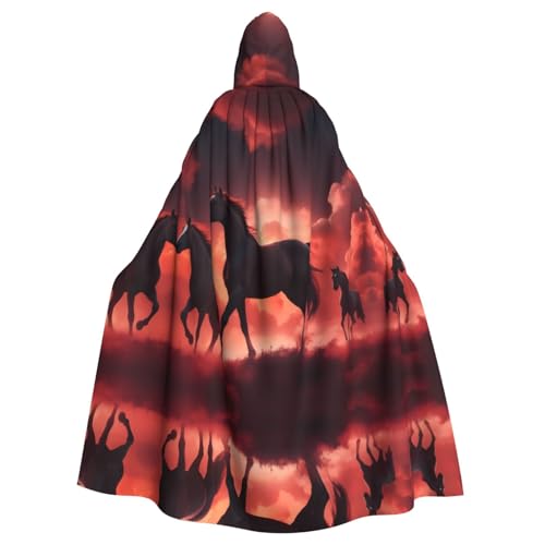 Cape à capuche nuages rouges ample et confortable pour adulte unisexe