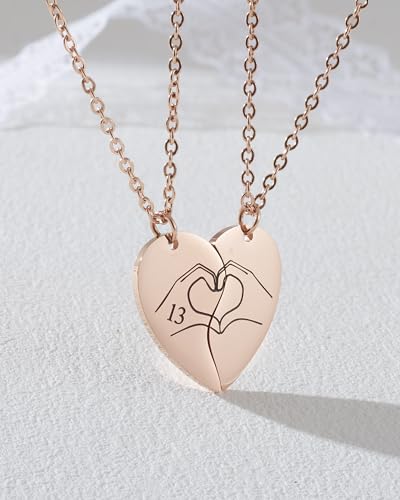 13 Heart Hands Matching Necklace for 2 Girl BFF Sister Taylor Inspired Merch Friendship Stuff Jewelry Gift for 2 Swifties Music Lover.3