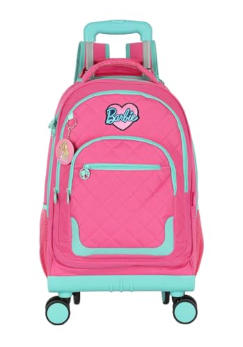 Mochila com Rodinhas 360° e Alças Barbie Premium Rosa MC47707BB 2025 Luxcel