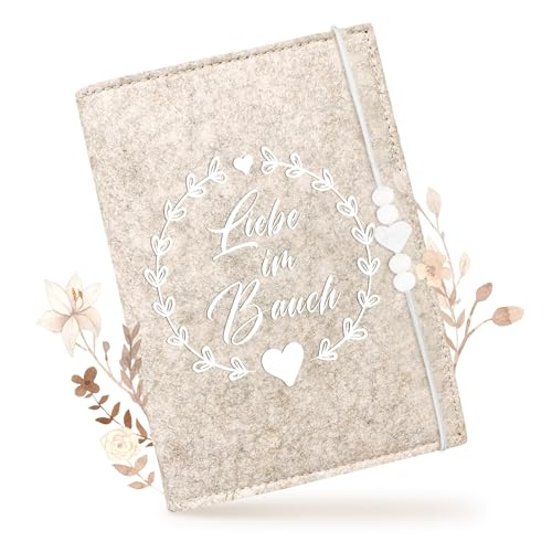 Marvelights Mutterpasshülle aus Filz für Deutschen Mutterpass, Mutterpass-Schutzhülle zur Aufbewahrung