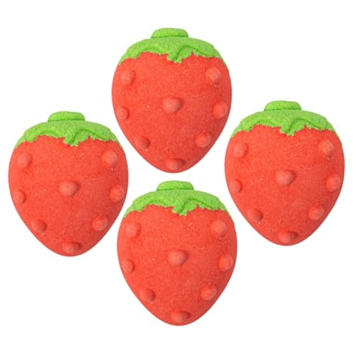 minkissy Strawberry Essential Oil Bath Salt 4 Pack Boys and Girls Bath Salt Set