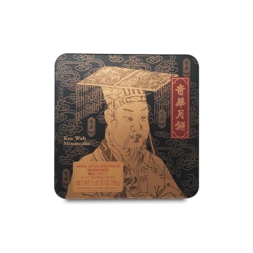 Kee Wah Mooncake – Traditional White Lotus Seed Paste Mooncake, Style Pastry, Gift Box (1Lbs, No Yolk)