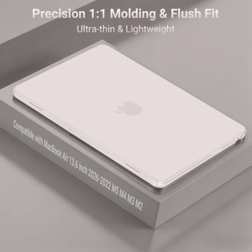 Image of MOSISO Compatible with MacBook Air 13 inch Case M5 2026 M4 2025 M3 M2 2024-2022 A3449 A3240 A3113 A2681,Hard Shell&Keyboard Cover&Screen Film&Pouch for MacBook Air 13.6 inch Case, Stone Gray