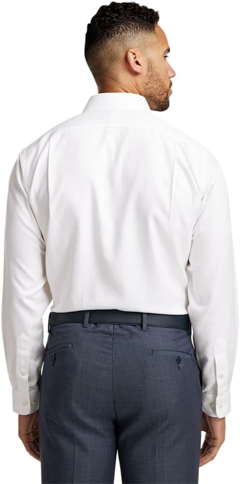 Paul Fredrick Men's Non-Iron Cotton Herringbone Straight Collar Dress Shirt - Image 6