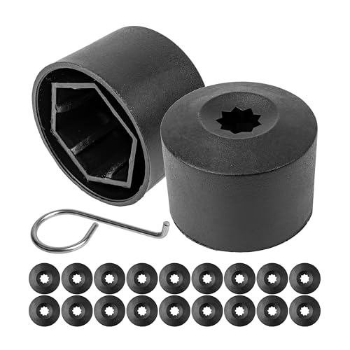 Your Day Mate Juego de Tapones para Tornillos y Tuercas de Rueda, 21 Piezas, para Tornillos y Tuercas hexagonales de 17 mm, Agujero para Tornillos de llanta de Ø 31 mm mín.