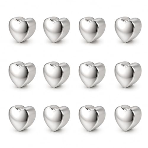 Image of 3MM Heart Allergy free Stainless Steel Piercing Ear Stud (12 Pair) | Ideal for everyday wear
