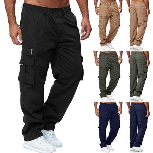 Pantalones de trabajo tipo cargo para hombre, pantalones cargo de combate para hombre, pierna recta, tácticos, informales, militares, transpirables, de secado rápido, con bolsillo con cremallera