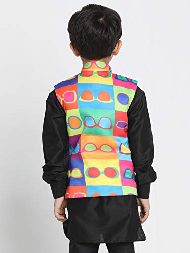 Image of JBN Creation Light Blue Cotton Silk Blend Boys Nehru Modi Jacket
