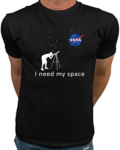 Market Trendz I Need My Space Mens NASA T Shirt Blue on Black 2X-Large