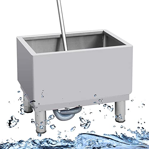 Fregadero independiente, fregaderos inclinados, fregadero de acero inoxidable, estación de lavado independiente con soporte ajustable para cocina/restaurante, plateado, 50 x 40 x 50 cm, plateado, 70 x
