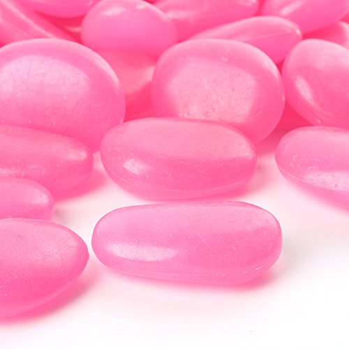 Image of Shiny Stone Glow in the Dark Pebbles, Rose, Big Size 3-4cm, 400g /14.1oz | Decorative Glow Stones, Fish Tank Aquarium Gravel, DIY Garden Gifts Decoration