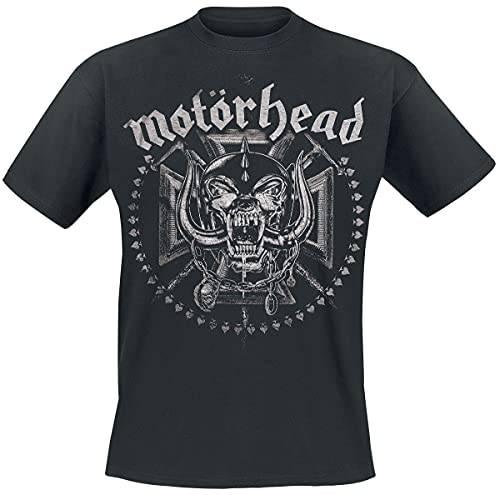 Motörhead Iron Cross Swords Homme T-Shirt Manches Courtes Noir Regular/Coupe Standard - Les Beatles, Paul McCartney, John Lennon, RIngo Starr, George Harrison Motörhead Iron Cross Swords Homme T-Shirt Manches Courtes Noir Regular/Coupe Standard