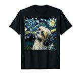 Surrealism Starry Night Shih Tzu dog T-Shirt