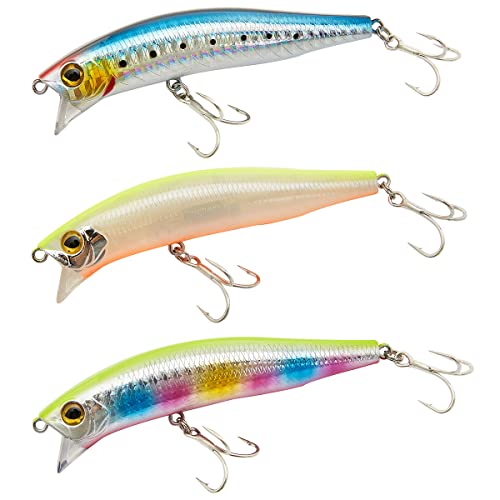 [青嵐ルアー] シーバス ルアー ミノー 90mm 14g フローティングミノー セット 重心移動式 遠投性 青物 シーバス (3色セット①) 1枚目