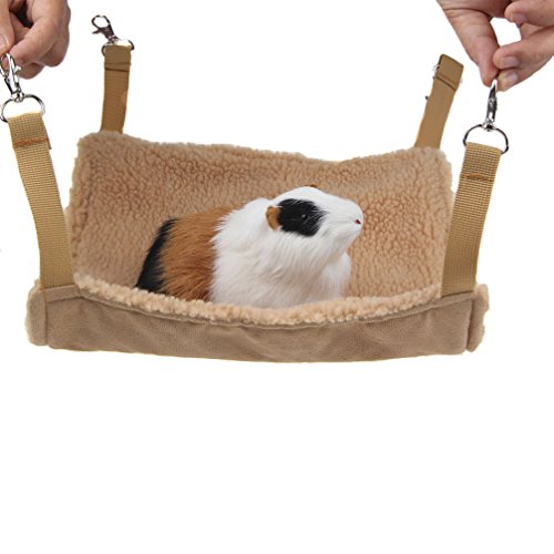 emours Kleine dieren hangmat hamster huis opknoping bedkooi speelgoed voor muizen ratten fret chinchilla en meer, bruin - Image 3