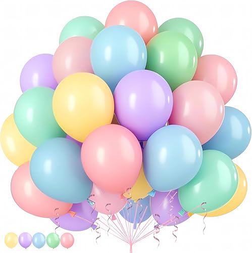 100 Luftballons Pastell,12 Zoll Makronen Ballons Helium Balloons,Bunte Luftballon...