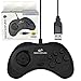 Retro-Bit Official Sega Saturn USB Controller Pad (Model 2) for Sega Genesis Mini, PS3, PC, Mac, Steam, Switch - USB Port (Black)