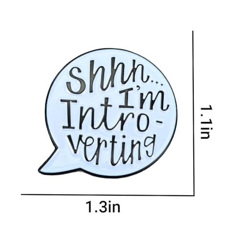 Image of Enamel Pin,Shh I'm An Introverting Lapel Pin,Speech Bubble Badge,Humorous Button Brooch,Gift For Teens Friends Family Students,DIY Decor,Canvas Bag Backpacks Shirt Denim Jacket Accessory