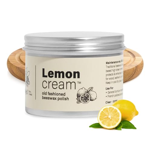 Gilly's Cream Polish Lemon 100ml - Beeswax-Based Furniture Polish for Timber, Leather, Vinyl & Linoleum | Easy Apply | Protects & Buffs to High Sheen | Ideal for Antiques & French Polished Pieces