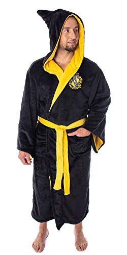 Harry Potter Adult Fleece Plush Hooded Robe - (Hufflepuff One Size)