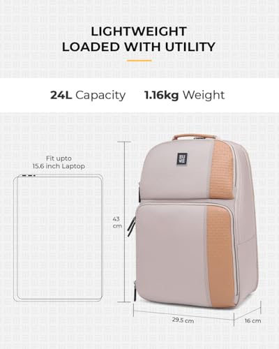 Image of EUME Premium 15.6 in Laptop bags for Men & Women Office Use | Stylish Backpack Bag | Spacious Backpack for Travelling | 24L Zenith