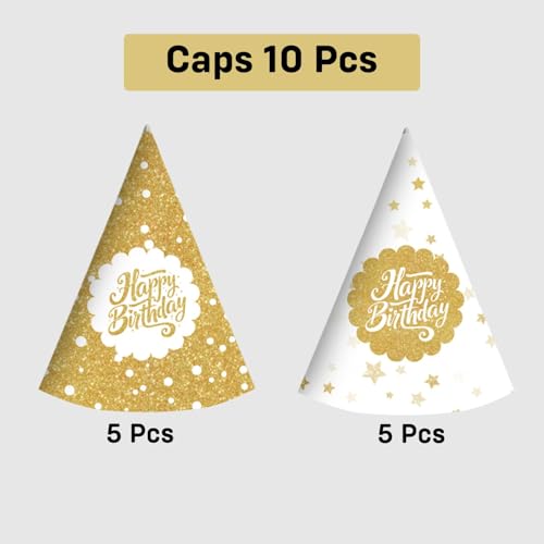 Image of Party Propz Happy Birthday Caps -10 Pcs, Birthday Cap for Decoration, Happy Birthday Caps for Kids, Birthday Hat for Kids Pack of 10, Birthday Decoration Items for Boys & Girls (Cardstock)