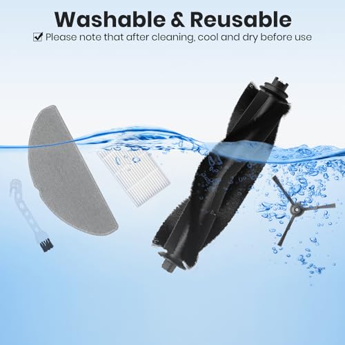 Image of RV20 Max Plus Replacement Parts for Tapo RV20 Max Plus /RV30 Max Plus /RV30 /RV20 Robotic Vacuum Cleaner Parts with 1 Roller, 4 HEAP, 6 Mops, 6 Dust Bags, 6 Side Brushes,1 Clean Brush