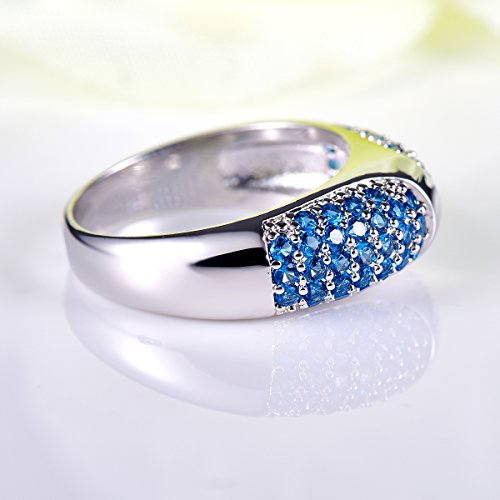 925 Sterling Silver Plated Cubic Zirconia Half Eternity Stackable Ring4