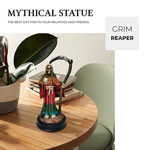 Santa Muerte Statue 5 Inch, Grim Reaper Statue In Rainbow Robe, Reaper Figurine Of Holy Death #TOP3