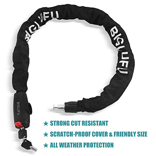 YIHATA Bike Lock Chain 11mm Heavy Duty Bicycle Chain Lock Motorcycle Lock (3.3ft/100cm Chain Lock) - Thumbnail 2