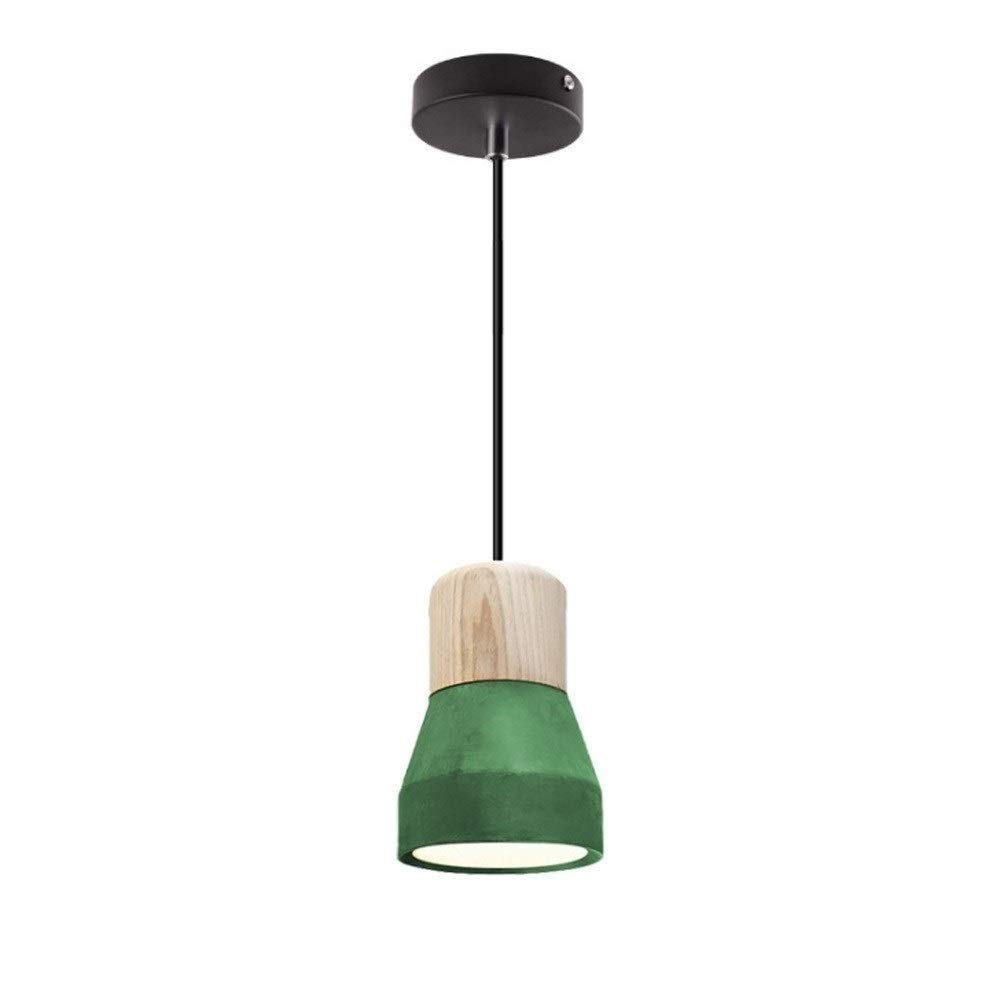 Suspension E27 ciment bois vert lampe de table pour décoration intérieure épurée