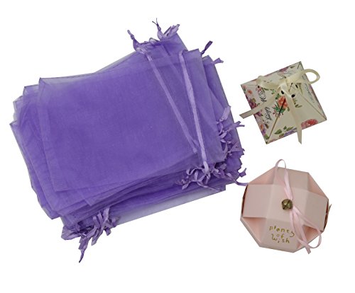 Wuligirl 100Pcs Sheer Organza Bag 5 X 7 Inch Lavender Drawstring Transparent Jewelry Pouches Lipstick Baby Shower Party Wedding Holidays Favor Candy Bags(Lilac 5X7'') #TOP6