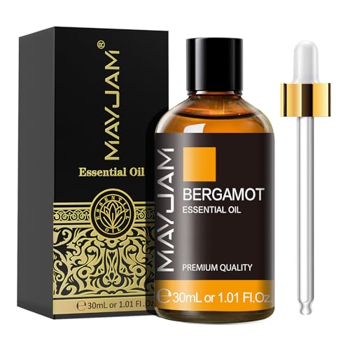MAYJAM Aceite Esencial de Bergamota 30ml, Aceite de Bergamota para Difusor, Humidificador, Bricolaje, Hogar, Armarios