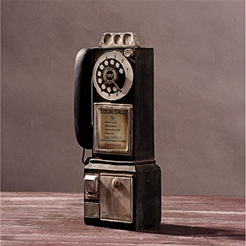 Teléfono Retro Decorativo de Disco Giratorio Negro miniatura 2