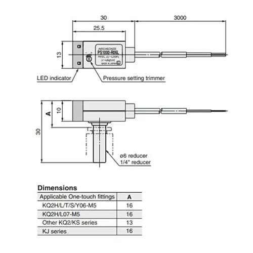 Interruptor de presión de vacío neumático PS1100-R06L-Q sensor microelectrónico PS1000 4
