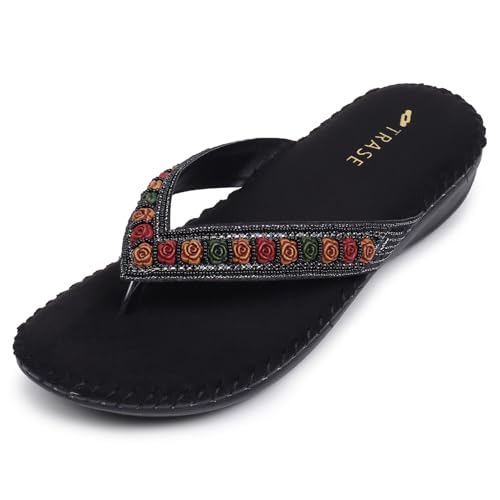 Image of TRASE Orthopedic Comfortable Footwear for Women | Stylish V Strap Chappal with Soft Cushioned Footbed | Perfect Slippers for Woman Daily Use